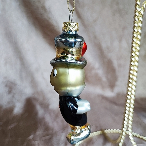 Jiminy Cricket Blown Mercury Glass Pinnochio Disney Christmas Ornament Vintage - Picture 2 of 10